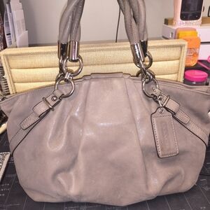 Coach Taupe Leather Shoulder Bag